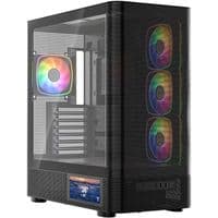 Корпус Modecom VOLCANO AQ400 ARGB MIDI SIDE LCD 6.2”, 4 вентилятора 120 мм, черный, без материнской платы, ATX