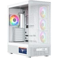 Корпус Modecom VOLCANO AQ400 ARGB MIDI SIDE LCD 6,2”, 4x120mm fans WHITE без БЖ ATX