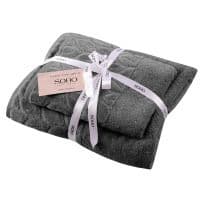 Набор полотенец SOHO 50*90+70*140см хлопок 100% Leaves Dark Gray