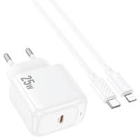 Набор СЗУ HOCO CS53A+ кабель Туре-С / Lighting, 1xUSB-C, PD25W, White, Box