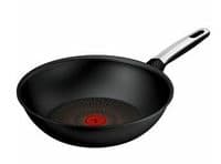 Сковорода ВОК Tefal Excellence Fusion,28см, алюминий, нержавеющая сталь, бакелит, черный