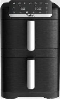 Мультипіч Tefal Easy Fry Crispy Stack, 2700Вт, чаша-6+4л, сенсорне керув., 2 чаши, гриль, пластик, чорний