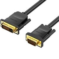Кабель DVI M (24+1) - VGA M, 1.5м, черный Vention