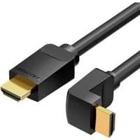 Кабель HDMI M-M, 1.5м, V2.0, 4K 60Гц, угол 90°, PVC, черный Vention