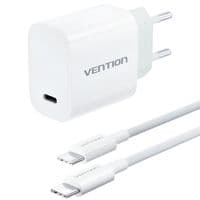 Зарядное устройство 1xUSB-C 30W + USB-C cable М-М White Vention