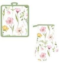 Набор прихваток для кухни ARDESTO Spring flowers 18х20см, 18х30см, 100% полиэстер (верх), 100% хлопок (низ), белый