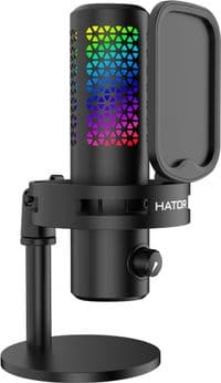 Мікрофон Hator Dreamcast X, Black, Type-C / Bluetooth 5.4, 16-bit / 96 кГц, кардіоїдна діаграма, RGB-підсвічування, поп-фільтр (ESS10)