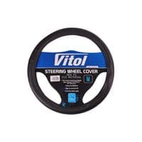Чехол на руль VITOL M черный. (VLU 2406025 M)