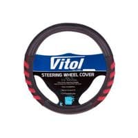 Чехол на руль VITOL M черный/черв. (VLU-1808010 BK/RD M)