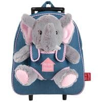 Рюкзак детский Perletti Toys Allie Elephant с мягкой игрушкой на колесах, джинсовый (P13033)