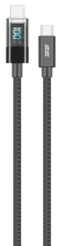 Кабель 2E USB-C > USB-C зарядка/синхронизация 100Вт PD, 1м, Digital Display, черный
