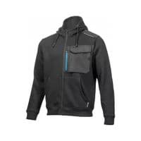 Кофта робоча Hoegert THEO HT5K903-2XL з капюшоном 65% бавовна/35% поліестер чорна, 2XL (56) (HT5K903-2XL)