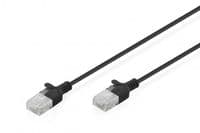 Патч-корд DIGITUS CAT 6 U-UTP Sliim, 0.3 м, AWG 32/7, Cu, LSZH, чорний