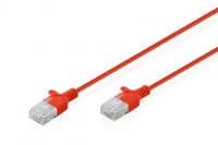 Патч-корд DIGITUS CAT 6 U-UTP Sliim, 0.3 м, AWG 32/7, Cu, LSZH, чевоний