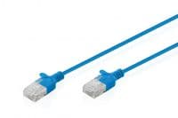 Патч-корд DIGITUS CAT 6 U-UTP Sliim, 3 м, AWG 32/7, Cu, LSZH, синій