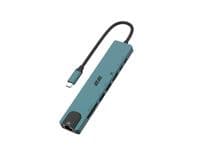 Хаб 2E USB-С > 2xUSB-A/2xUSB-C PD/HDMI/microSD/SD/Ethernet, 0.15 м, сосново-зеленый