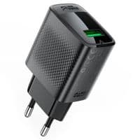 Сетевое зарядное устройство ACEFAST A90 QC18W GaN single USB-A charger (EU) Black
