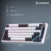 Клавиатура бездротова GamePro Asgard Valhalla QLAB Sakura Switch White With Display (MK160-W-D-QS-PRO)