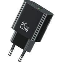 Зарядний пристрій Usams CC315 T65 25W A+C Dual-Port Fast Charger (EU) Black