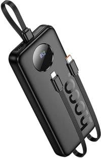 Зовнішній акумулятор HOCO J132 Sabio fully compatible power bank with 3 cables (10000mAh) Black