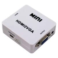 Переходник HDMI (F) - VGA (F), Atcom, Black, 3.5 мм для передачі звуку, microUSB для дополнительного питания (25275)