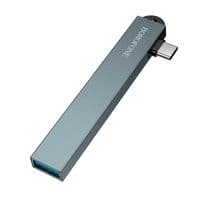 USB-перехідник BOROFONE FH1A 4-в-1 (Type-C на USB 2.0*3+USB 3.0) металево-сірий