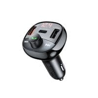 Автомобільний зарядний пристрій + FM ресівер Remax Lodi Series 2xUSB + Type-C 54.5W Black (RCC331)