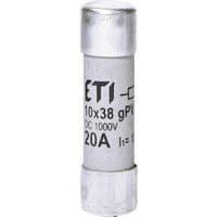 Запобіжник ETI CH 10x38 gPV 20A 1000V UL (10kA) (2625108)