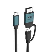 Кабель 2E USB-C > USB-C/HDMI 4K/60Hz, 2 м, цвет «Сосновая зелень»