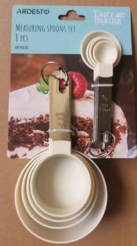 Набор мерных ложек ARDESTO Tasty Baking, 8шт, пластик, нержавеющая сталь, серый светлый