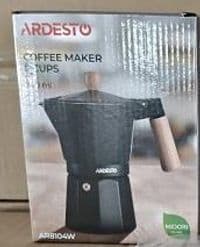 Гейзерная кофеварка Ardesto Midori, 240мл, 6 чашки, алюминий, бамбук