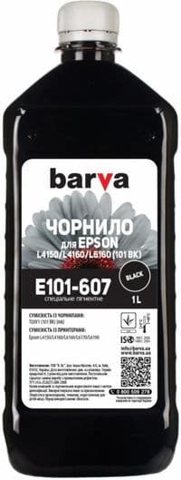 Чорнило Barva Epson 101, Black, для L4150/L4160/L6160/L6170/L6190, 1 л, пігментне (E101-607)