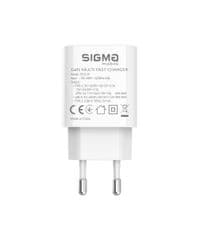 Мережевий зарядний пристрій Sigma mobile X-power 33W GaN, PD, QC (1xUSB-C + 1xUSB-A) White (PS33-01)