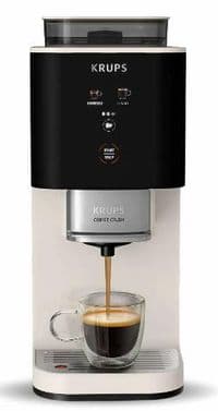 Кофемашина Krups Coffee Crush, 1.8л, зерно, ОLED дисплей, авторецептов - 2, металл, черно-бежевый