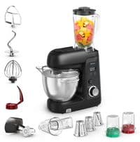 Кухонная машина Tefal Bake Partner + 1100Вт, чаша-металл, корпус-пластик, насадок-9, черный