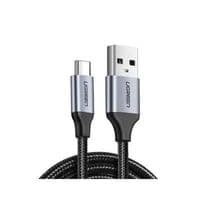 Кабель USB AM - Type-C, 25 см, черный, Ugreen US288, 3A (60124)