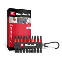 Биты Einhell 50мм битодержатель с карабином, PH, PZ, T, H набор 10шт