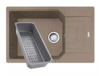 Мийка кухонна Franke Urban, фраграніт, прямокутник, з крилом, 780х500х220мм, чаша - 1, врізна, оборотна, коландер в комплекті, UBG 611-78 XL, миндаль