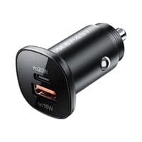 Зарядное устройство для Acefast 1xUSB-C PD20W + 1xUSB QC3.0 18W car adapter metal (6974316280330)