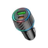 Зарядное устройство для BOROFONE 1xUSB-C PD30W + 1xUSB QC3.0 48W car adapter black (6941991101175)
