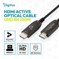 Кабель DIGITUS HDMI UHD 8K, AOC hybrid-fiber, type A M/M, 100м, черный