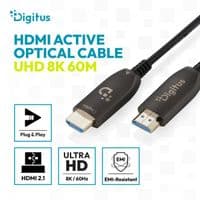 Кабель DIGITUS HDMI UHD 8K, AOC hybrid-fiber, type A M/M, 60м, черный