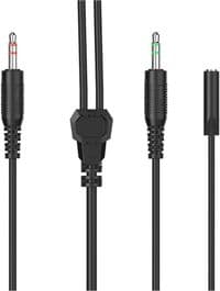 Кабель-перехідник (спліттер) Hator ESH series, 0.2м x2*3.5мм female to 3.5mm male (ACC412) чорний