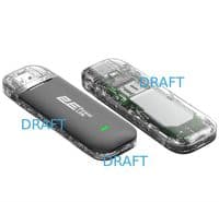 Мобільний маршрутизатор 2E PowerLink MiFi-1 (2026) LTE, Wi-Fi4, 1xUSB, 1xCRC9 чорний-прозорий