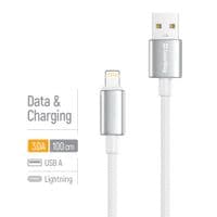 Кабель ColorWay USB - Lightning (M/M), zinc alloy braided, 3А, 1 м, White (CW-CBUL098-WT)