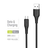Кабель ColorWay USB - micro USB (M/M), textured PVC, 3А, 1 м, Black (CW-CBUM094-BK)