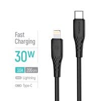 Кабель ColorWay USB Type-C - Lightning (M/M), textured PVC, 3А, 2 м, Black (CW-CBPDCL095-BK)