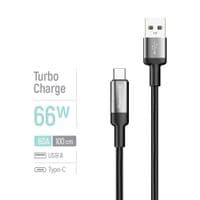 Кабель ColorWay USB - USB Type-C (M/M), плетений провід, 6А, 1 м, Чорний (CW-CBUC096-BK)