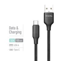 Кабель ColorWay USB - USB Type-C (M/M), TPE embossed, 3А, 1 м, Black (CW-CBUC101-BK)