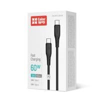 Кабель ColorWay USB Type-C - USB Type-C (M/M), текстурований ПВХ, 3А, 1 м, чорний (CW-CBPDCC094-BK)